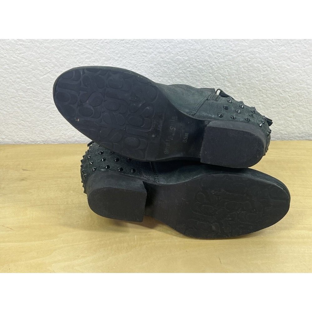 Gentle Souls Fierce black green stud heeled ankle booties womens 6 1/2M - Picture 10 of 10
